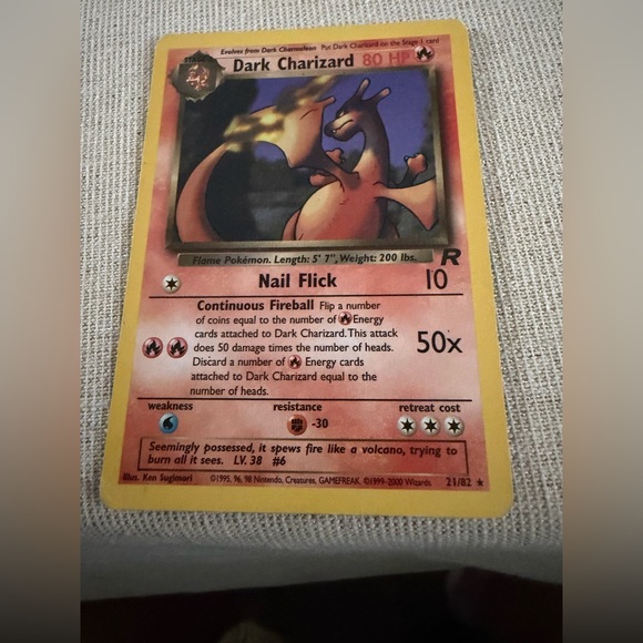 Dark Charizard Holo Pokémon Card - Black/Orange Illustration